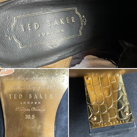 Ted Baker Black Leather Lowrenna Ankle Booties 38.5/7.5 - Picture 8 of 10